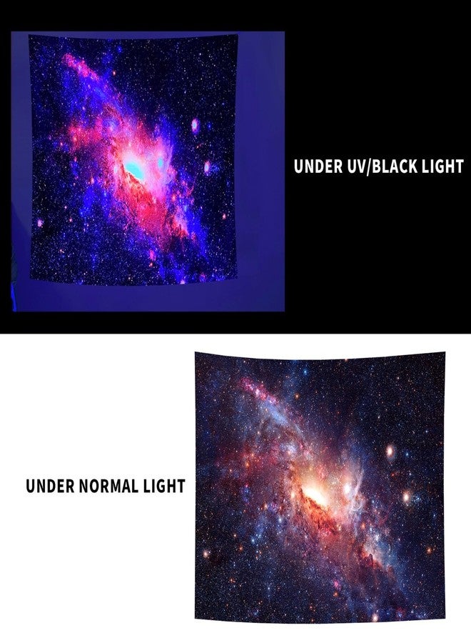 PSYHILAR Black Light Posters for Adults, Galaxy Blacklight Tapestry Trippy Space Wall Star Purple UV Reactive Tapestry for Bedroom (59 x 51 Inches) - Image 4